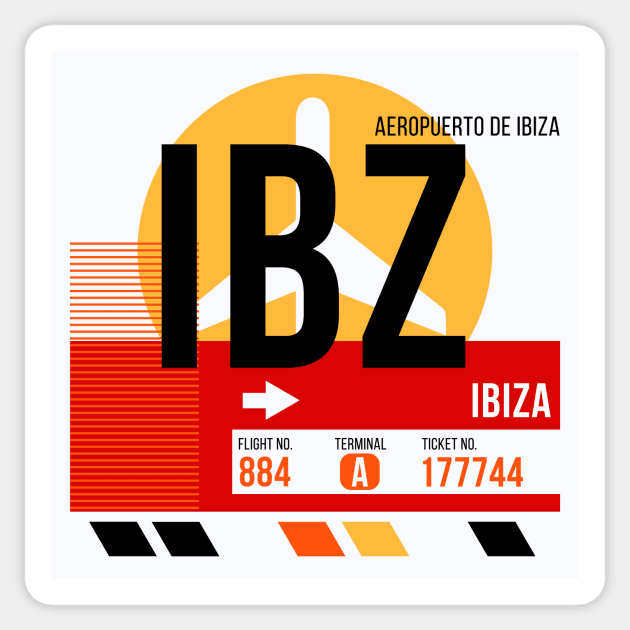 Ibiza (IBZ) Airport // Sunset Baggage Tag Sticker by Now Boarding